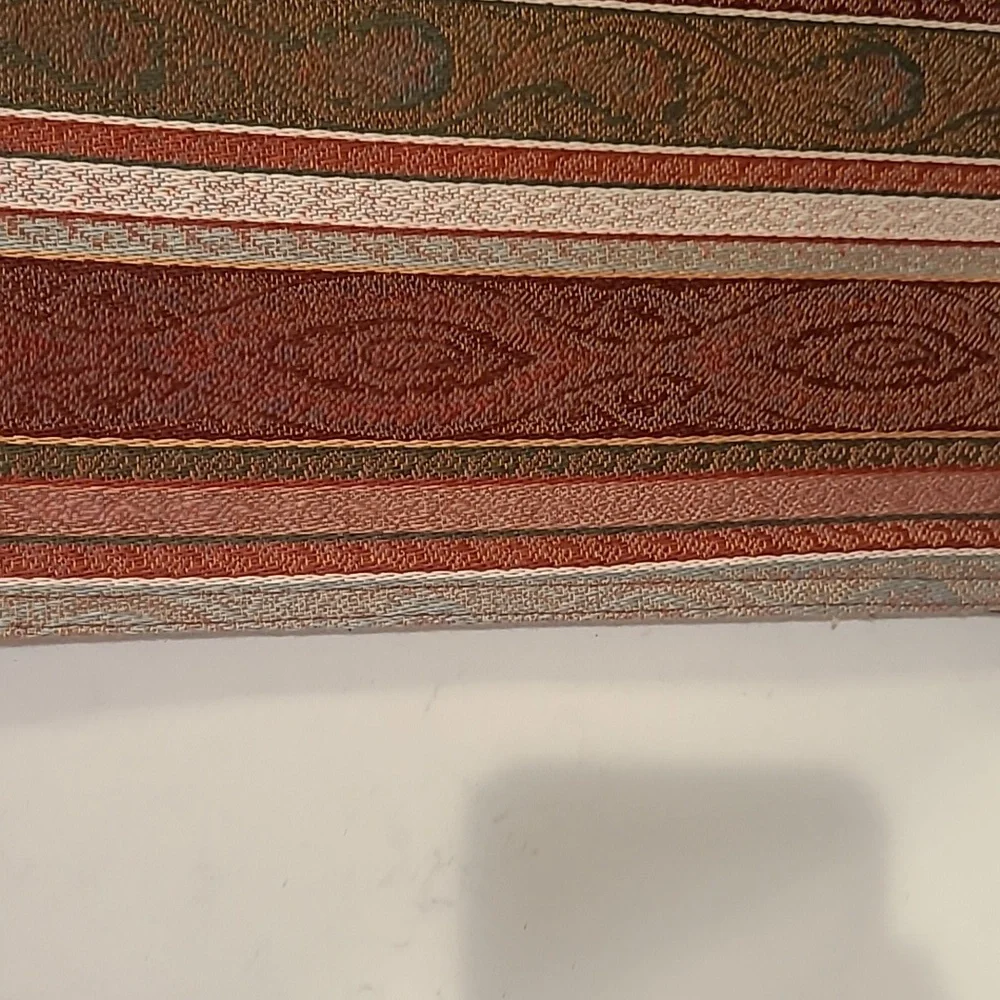 2 Fall Colored Striped Neutral Placemats